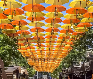 L'allée des parapluies de Bercy Village - Sortir A Paris